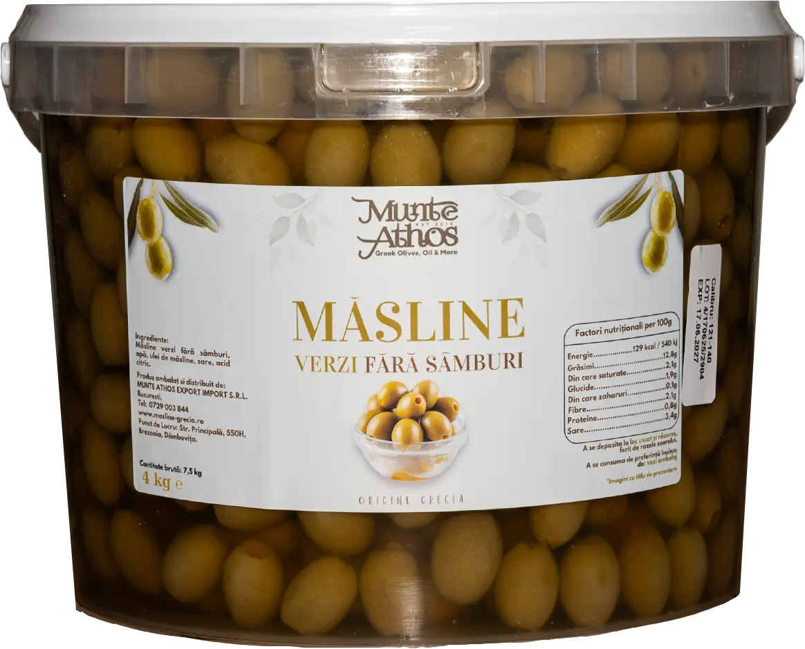 Pitted green olives