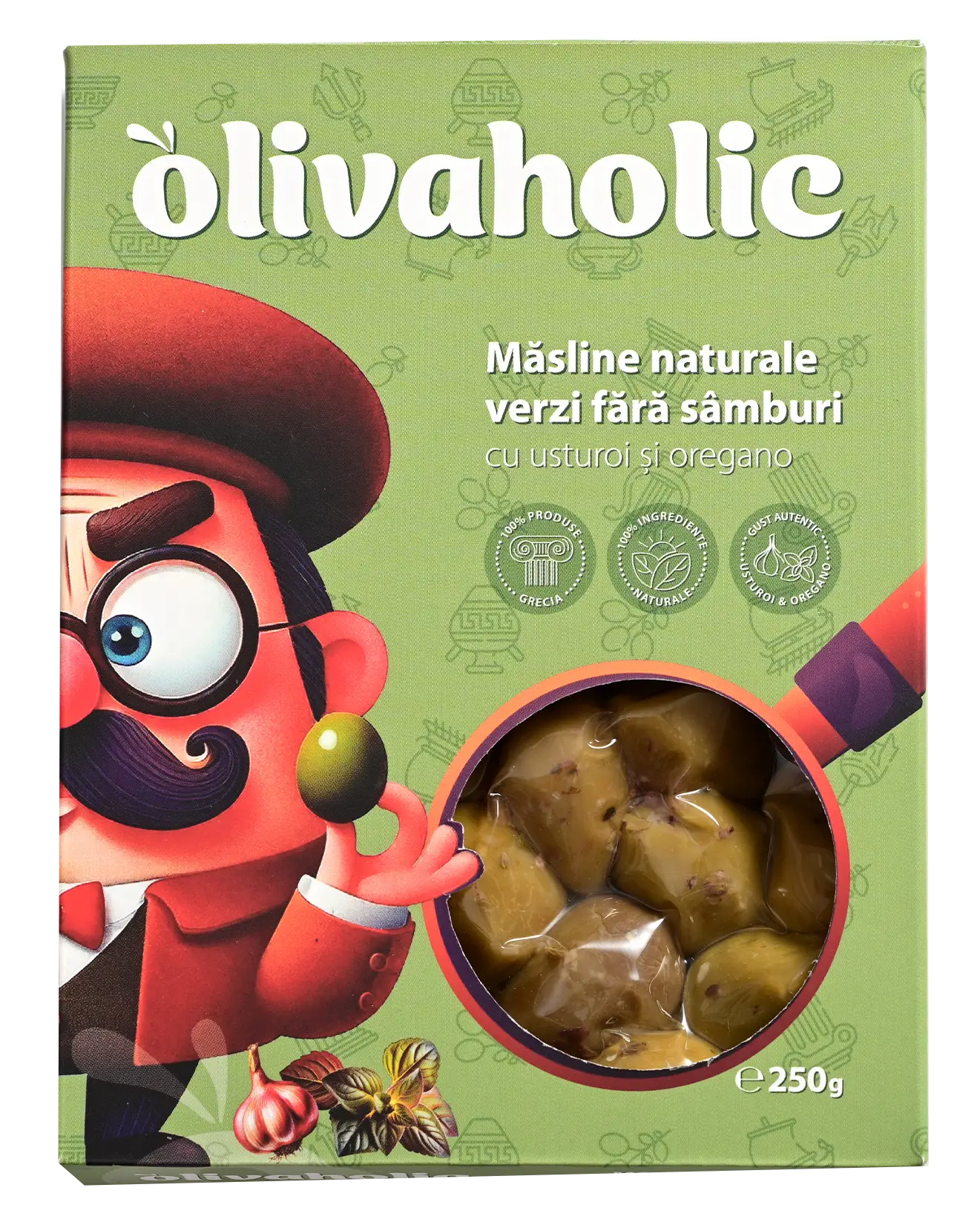 Olivaholic garlic & oregano, pitted